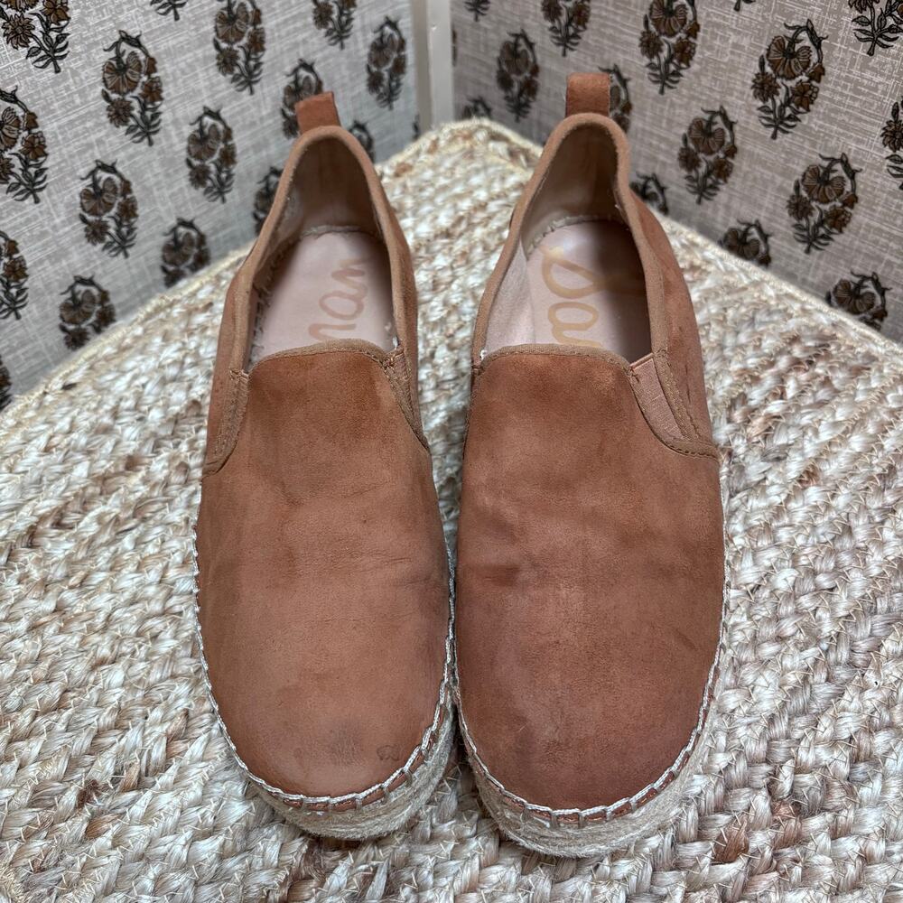 Sam Edelman Carrin Suede Platform Espadrille Loafers 8.5 Euro Vaca Coastal Boho - Picture 3 of 7